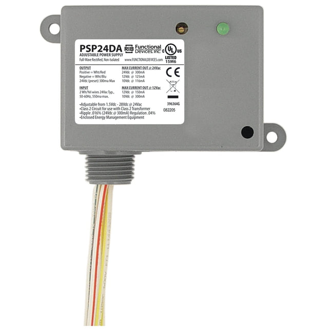 Functional Devices PSP24DA 24 VAC to 1.5 - 28 VDC Power Supply | Refurbished